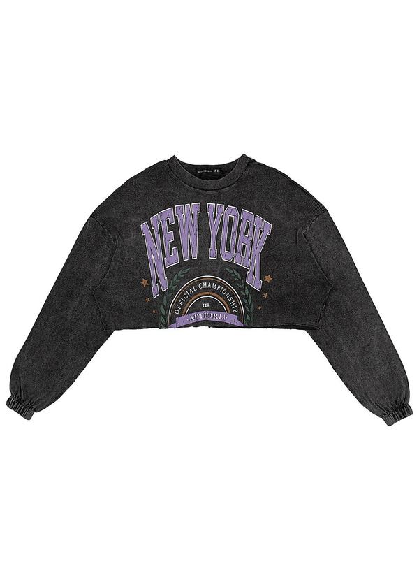 Authoria - Blusa Cropped Feminino New York Preto