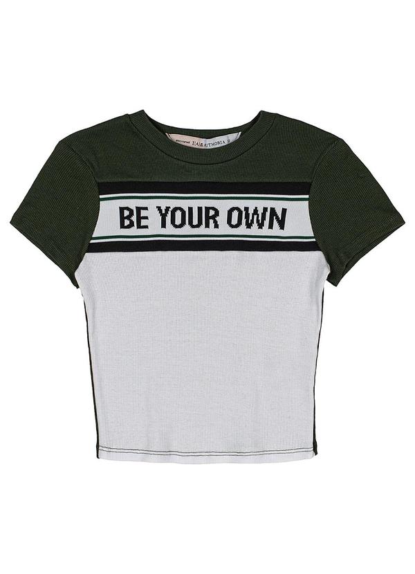 I Am - Blusa de Manga Longa Bicolor Verde