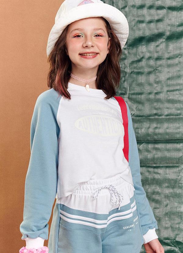 I Am - Blusa de Moletom Manga Longa Raglan Branco