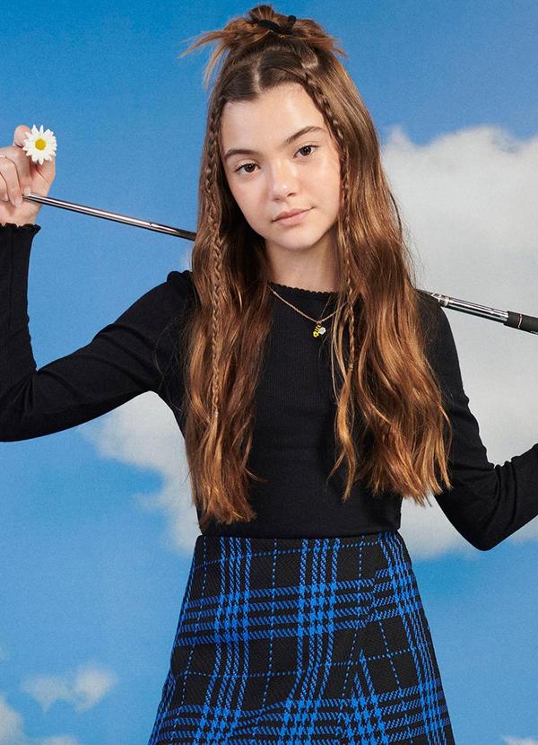 I Am - Blusa Feminino Canelada Manga Longa Preto