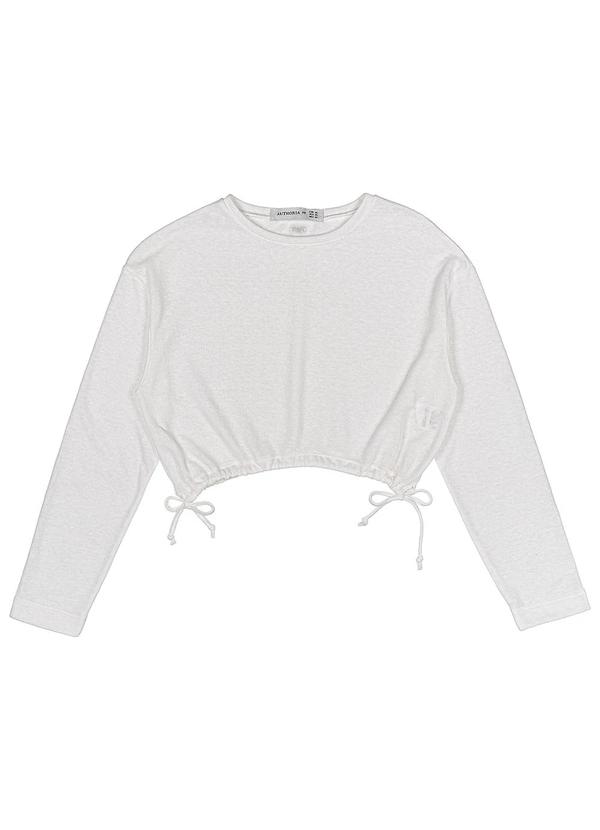 Authoria - Blusa Feminino com Ajuste na Barra Off White