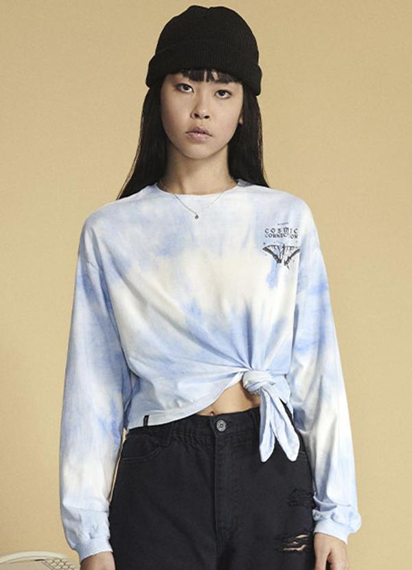 Authoria - Blusa Feminino com Estampa Tie-Dye Azul