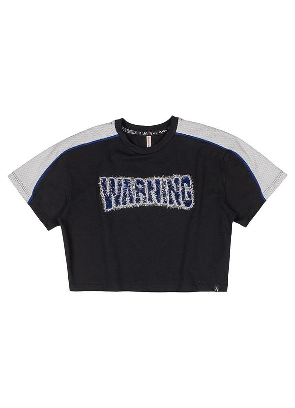 I Am - Blusa Feminino com Recortes Estampada Preto 1