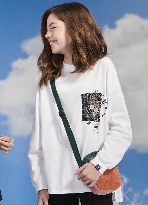 I Am - Blusa Feminino Flower Alongada Branco 1