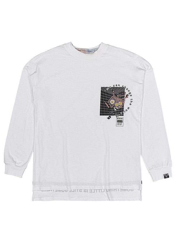 I Am - Blusa Feminino Flower Alongada Branco 3