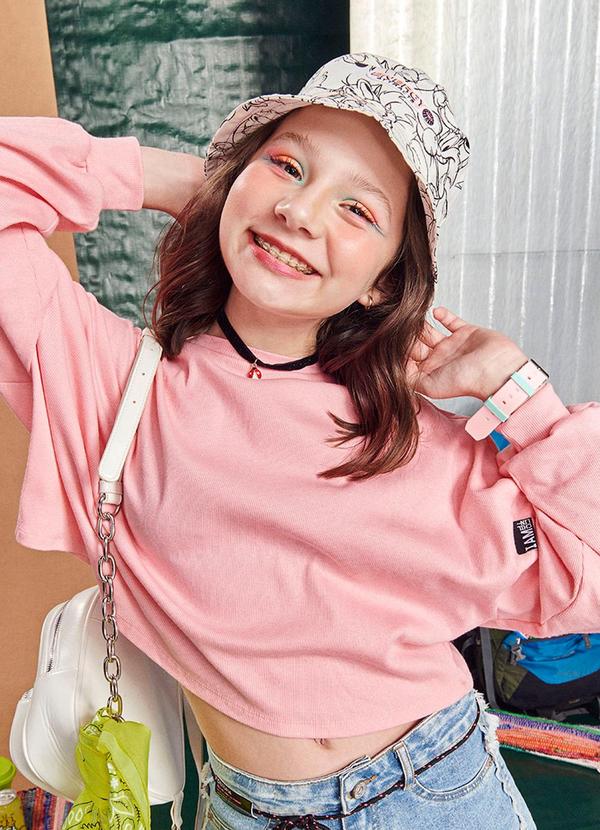 I Am - Blusa Feminino Manga Longa Rosa