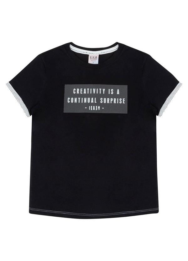 I Am - Blusa Feminino Preta com Estampa Preto