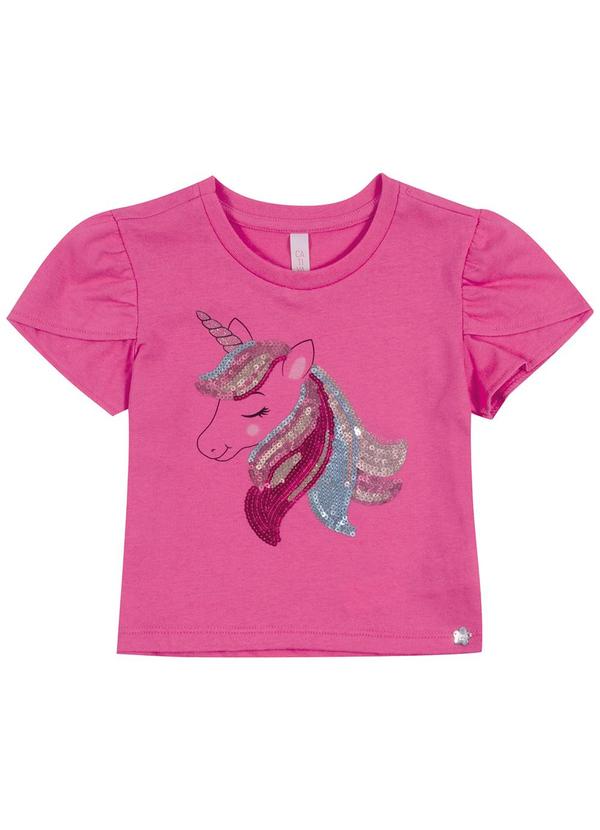 Cativa Kids - Blusa Infantil com Estampa de Unicórnio Rosa