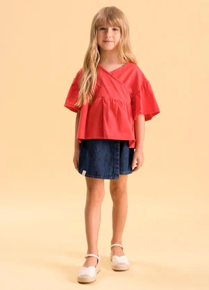 Bugbee - Blusa Infantil em Malha Texturizada PitLaranja - BUGBEE