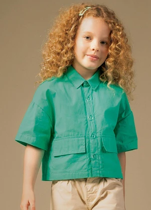 Bugbee - Blusa Infantil em Tricoline Verde - BUGBEE