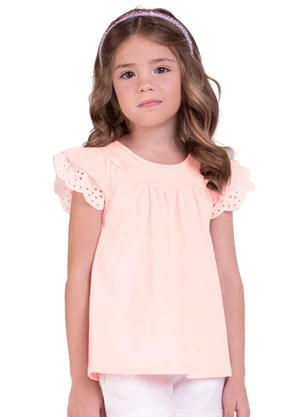 Milon - Blusa Infantil Menina Babado Rosa - MILON
