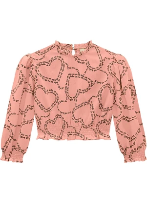 Milon - Blusa Infantil Menina Coração Rosa - MILON