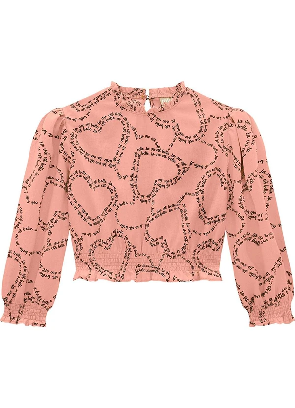 Milon - Blusa Infantil Menina Coração Rosa