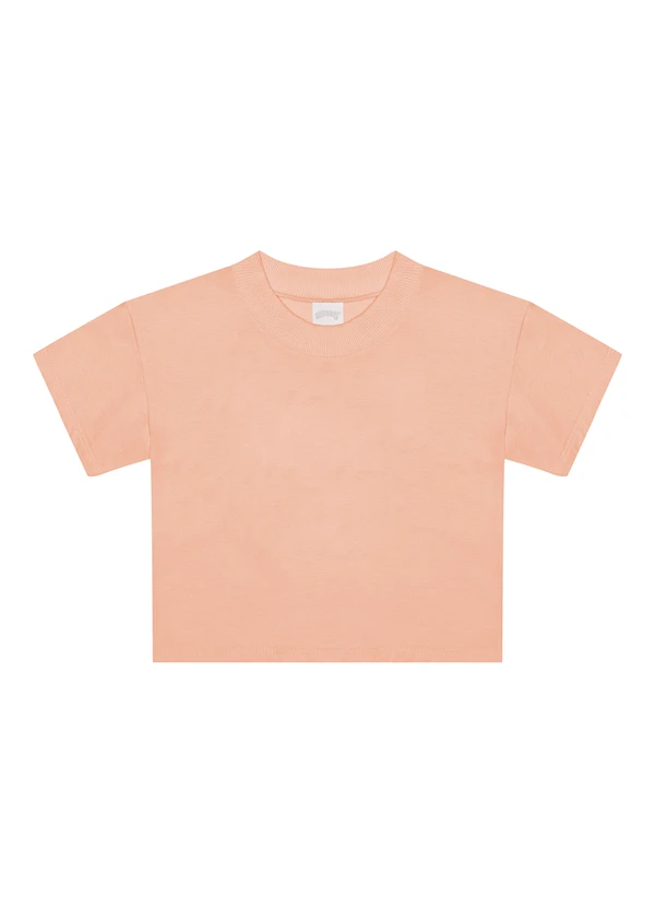 Alakazoo - Blusa Infantil Menina de Mangas Curtas Laranja