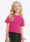 Alakazoo - Blusa Infantil Menina de Mangas Curtas Laranja - variação: Rosa