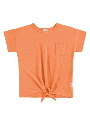 Alakazoo - Blusa Infantil Menina em Malha Laranja - ALAKAZOO
