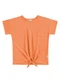 Alakazoo - Blusa Infantil Menina em Malha Laranja - variação: Laranja