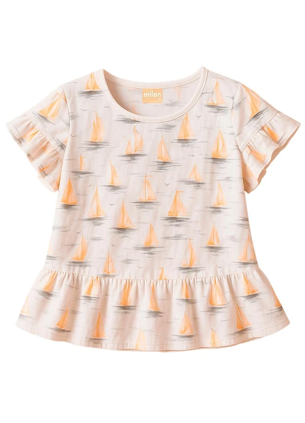 Milon - Blusa Infantil Menina Estampa Branco