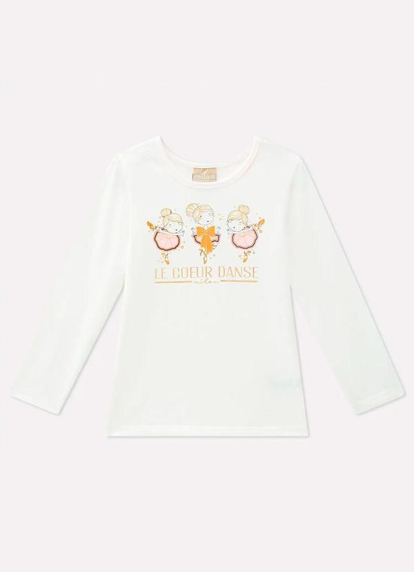 Milon - Blusa Infantil Menina Estampa Off White