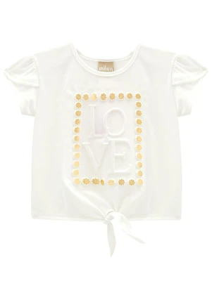 Milon - Blusa Infantil Menina Estampa Off White - MILON