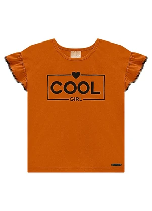 Milon - Blusa Infantil Menina Lettering Marrom - MILON