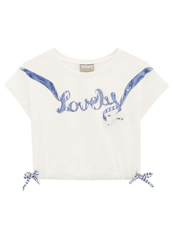 Milon - Blusa Infantil Menina Lettering Off White