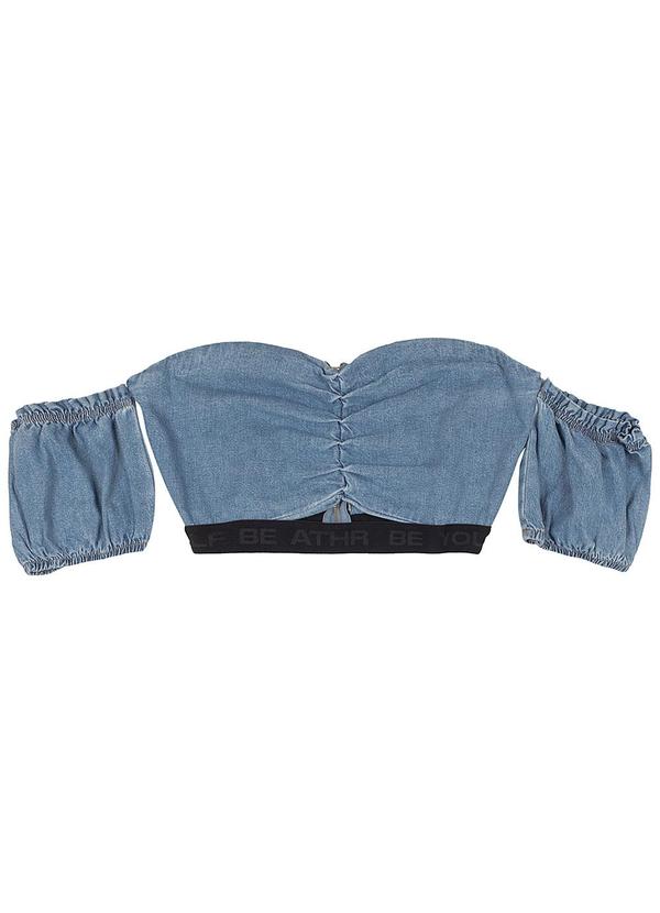 Authoria - Blusa Jeans Cropped Feminino Azul 3