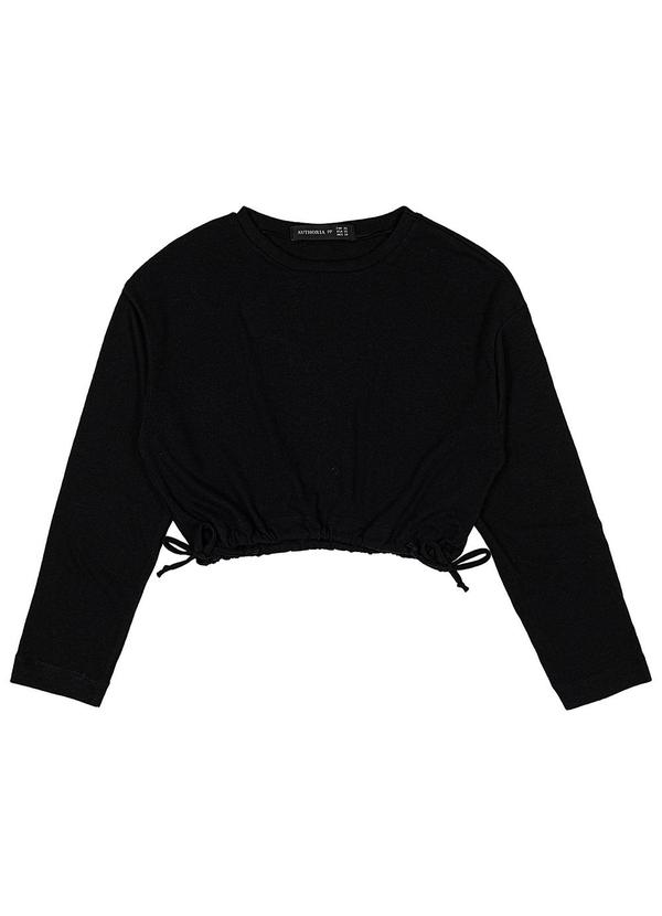 Authoria - Blusa Maga Longa Preto