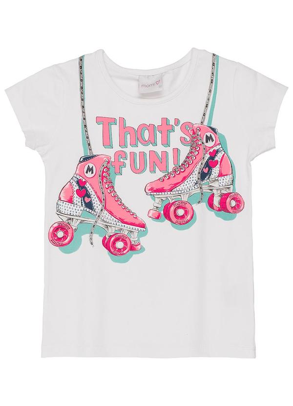 Momi - Blusa Manga Curta com Estampa de Patins Branco