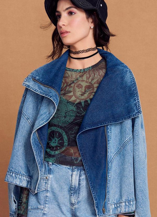 Authoria - Blusa Manga Longa em Tule Verde