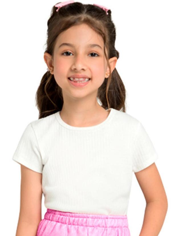 Marlan - Blusa Menina em Canelado Bege