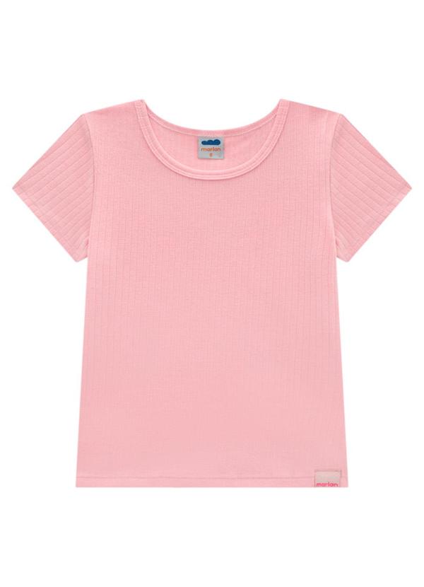 Marlan - Blusa Menina em Canelado Rosa