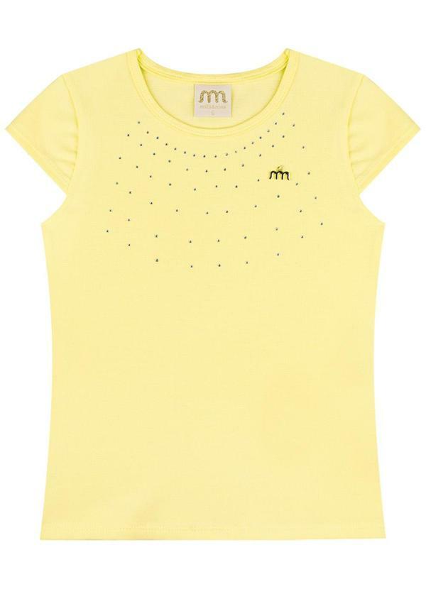 Milli e Nina - Blusa Menina em Cotton Penteado Amarelo
