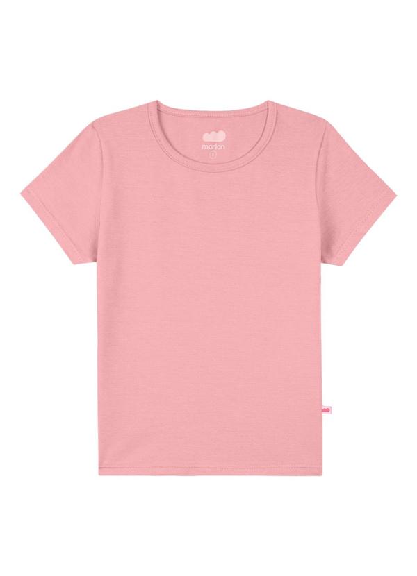 Marlan - Blusa Menina em Cotton Penteado Rosa 1