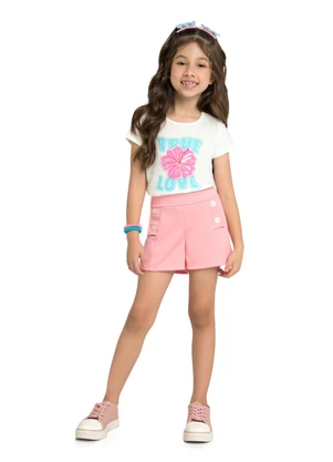 Marlan - Blusa Menina em Meia Malha Penteada Bege - MARLAN