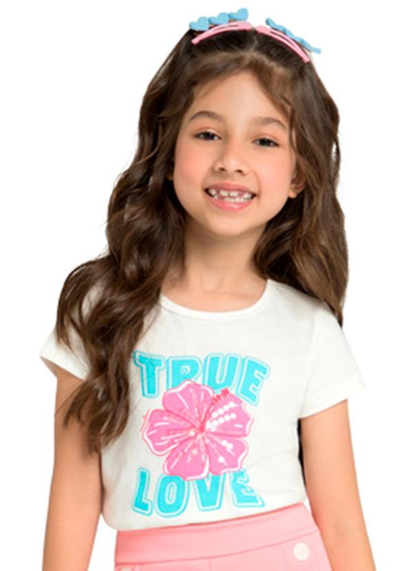 Marlan - Blusa Menina em Meia Malha Penteada Bege