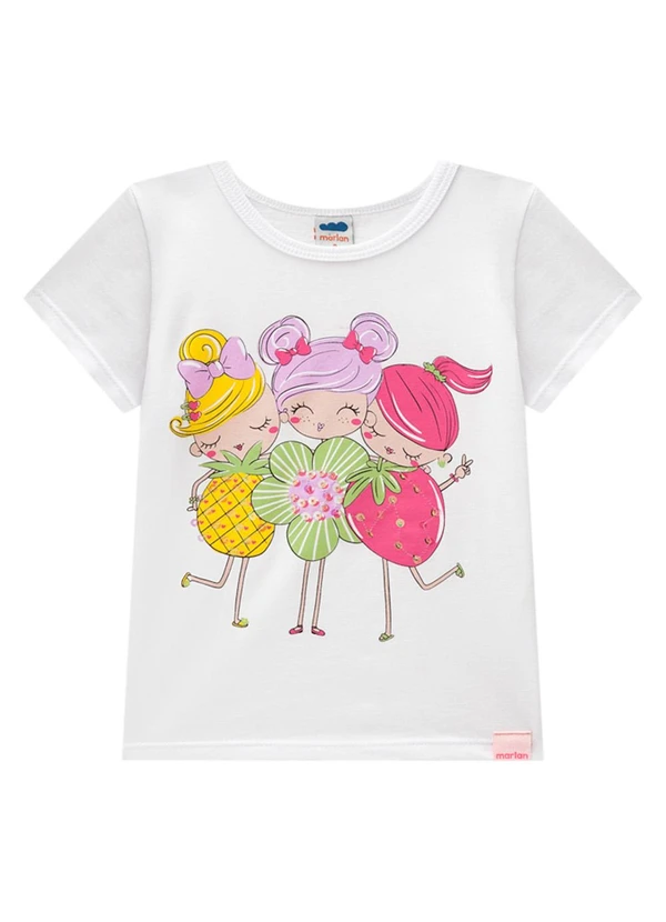 Marlan - Blusa Menina em Meia Malha Penteada Branco 3