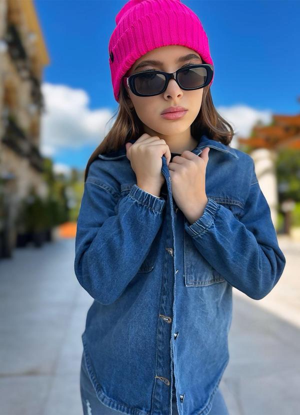 Sun Place - Camisa Jeans Infantil Menina Over Azul 11