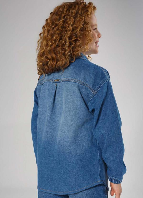 Sun Place - Camisa Jeans Infantil Menina Over Azul 2