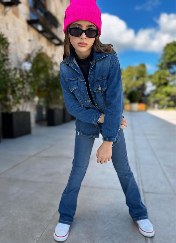 Sun Place - Camisa Jeans Infantil Menina Over Azul 4