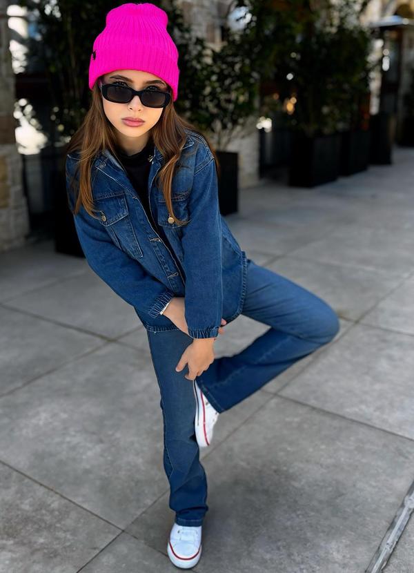 Sun Place - Camisa Jeans Infantil Menina Over Azul 5