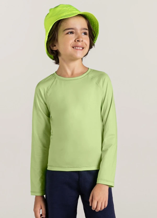 Brandili - Camiseta Infantil Unissex com Proteção Uv Verde