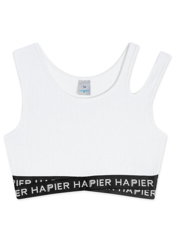 Hapier - Top Cropped Juvenil Feminino Branco
