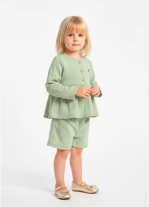 Amada - Conjunto Bata Ml com Abertura Frontal  Verde - AMADA