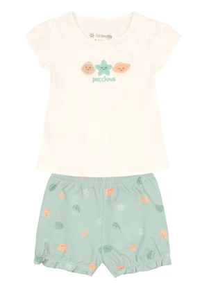 Brandili - Conjunto Bebê Menina de Estrelinha Bege - BRANDILI