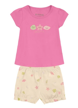 Brandili - Conjunto Bebê Menina de Estrelinha Rosa - BRANDILI