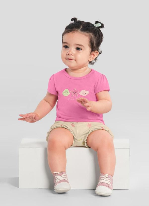 Brandili - Conjunto Bebê Menina de Estrelinha Rosa