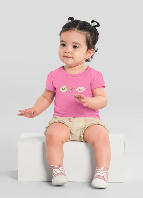 Brandili - Conjunto Bebê Menina de Estrelinha Rosa