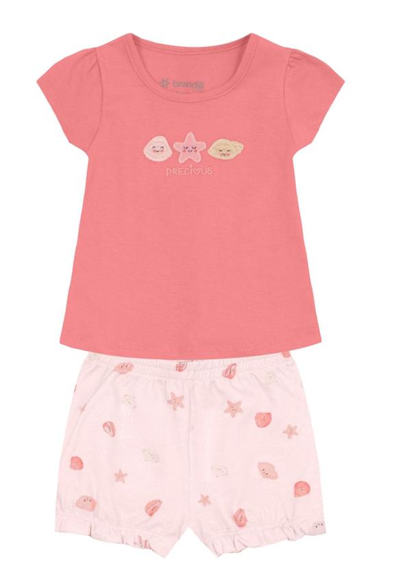 Brandili - Conjunto Bebê Menina de Estrelinha Rosa