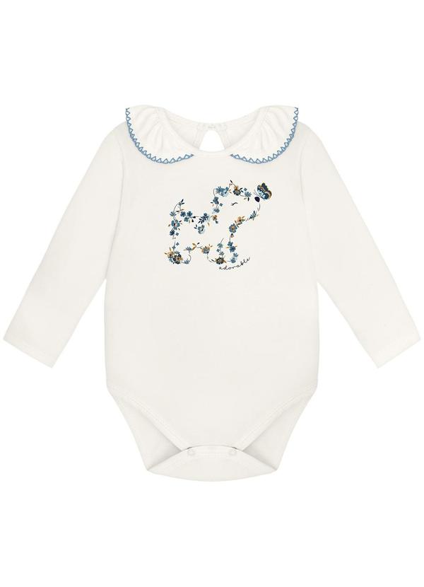 Milon - Conjunto Bebê Menina Flores Off White 2